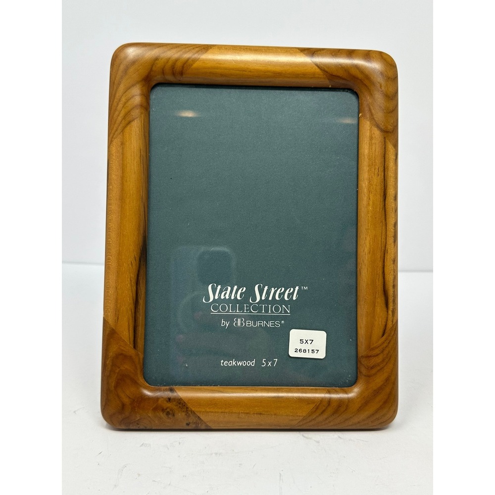 Vintage Burnes Teakwood Picture Frame 5x7 Rounded Edge MCM Thailand B0